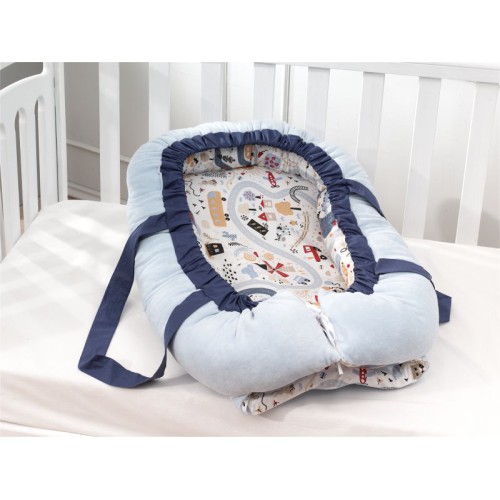 Babynest Kadife Kumaşlı Adventure/Mavi