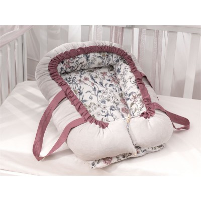 Babynest Kadife Kumaşlı Flower Garden/Mürdüm